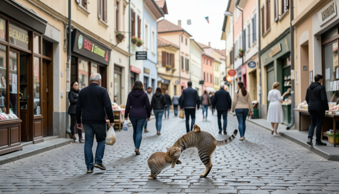 Edirne'de tekir kedi, fareyi başka bir kediden korumak için nöbet tuttu