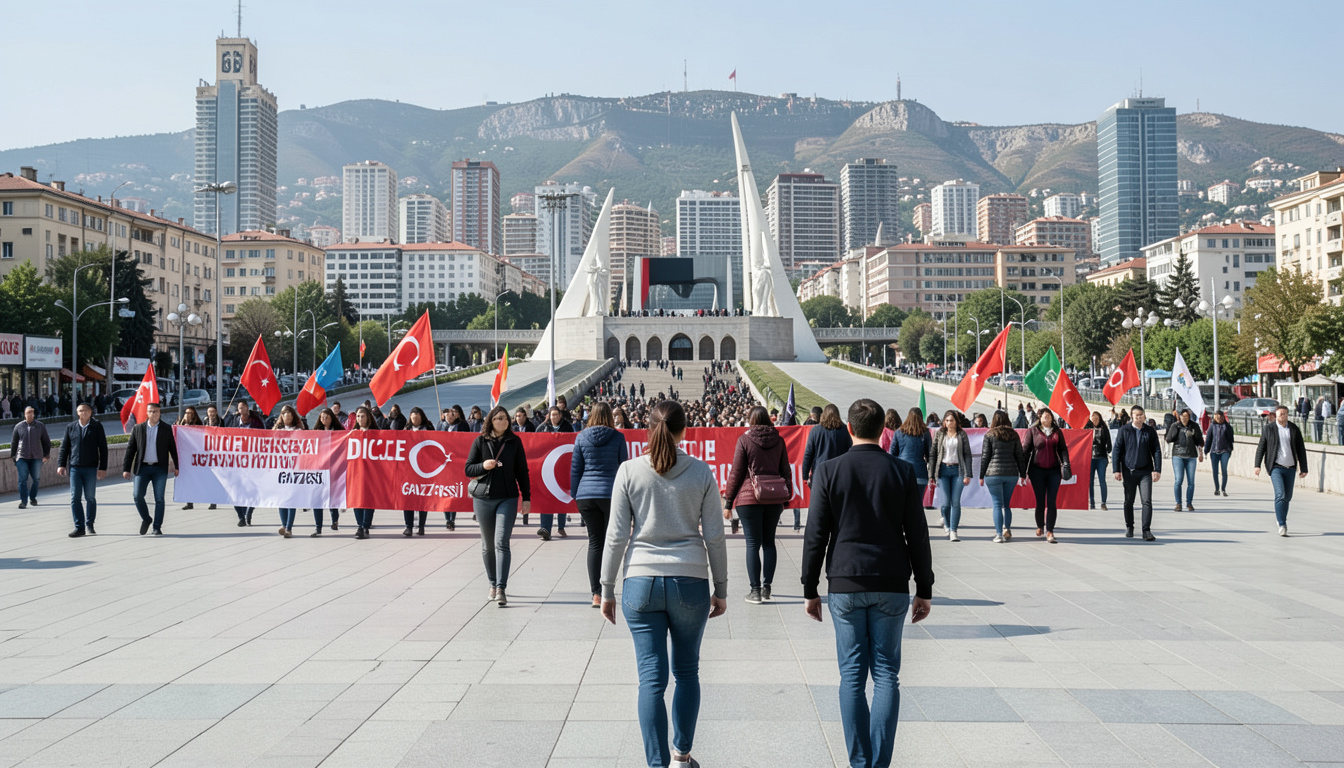 Dicle Üniversitesi öğrencileri Gazze için yürüyüş düzenledi