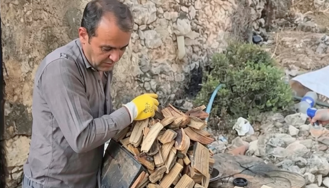 Antalya'da sedir köklerinden geleneksel yöntemle katran üretiliyor