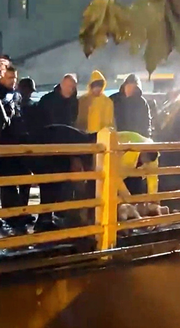 Yalova Armutlu'da sağanak yağışın dinmesi için köprüde kurban kesildi
