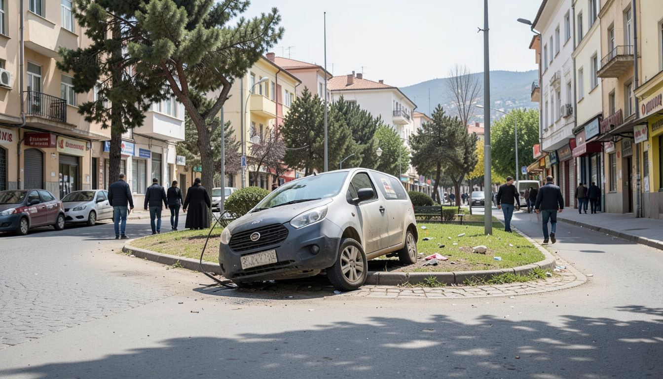 Sarıkamış'ta hafif ticari aracın şarampole devrilmesi sonucu 2 kişi yaralandı