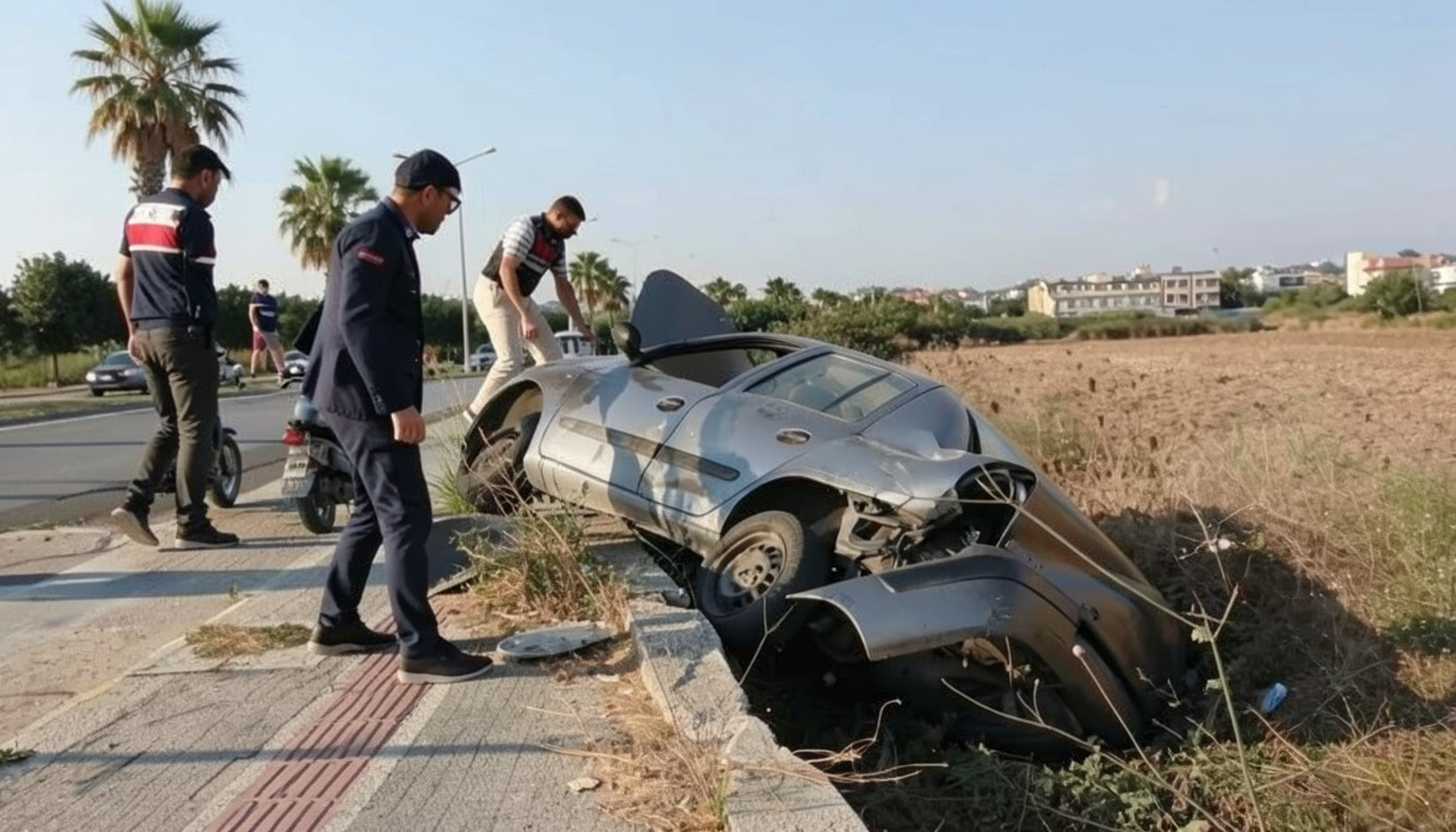 Manavgat'ta kontrolden çıkan otomobil yayaya çarptı