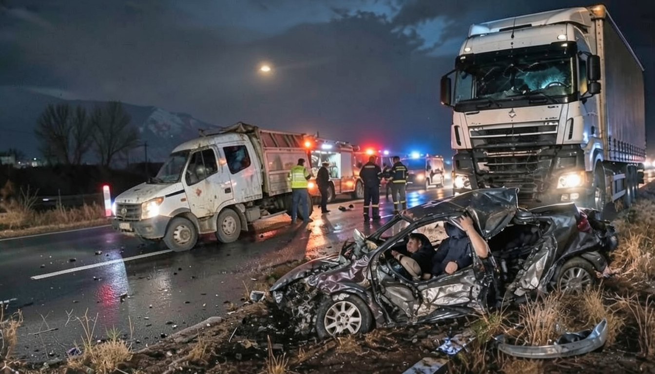 Diyarbakır'da otomobil ile tır kafa kafaya çarpıştı: 2 ölü, 1 yaralı