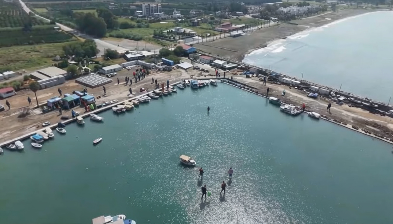 Hatay Valisi Masatlı Dörtyol Balıkçı Barınağı'ndaki çalışmaları inceledi