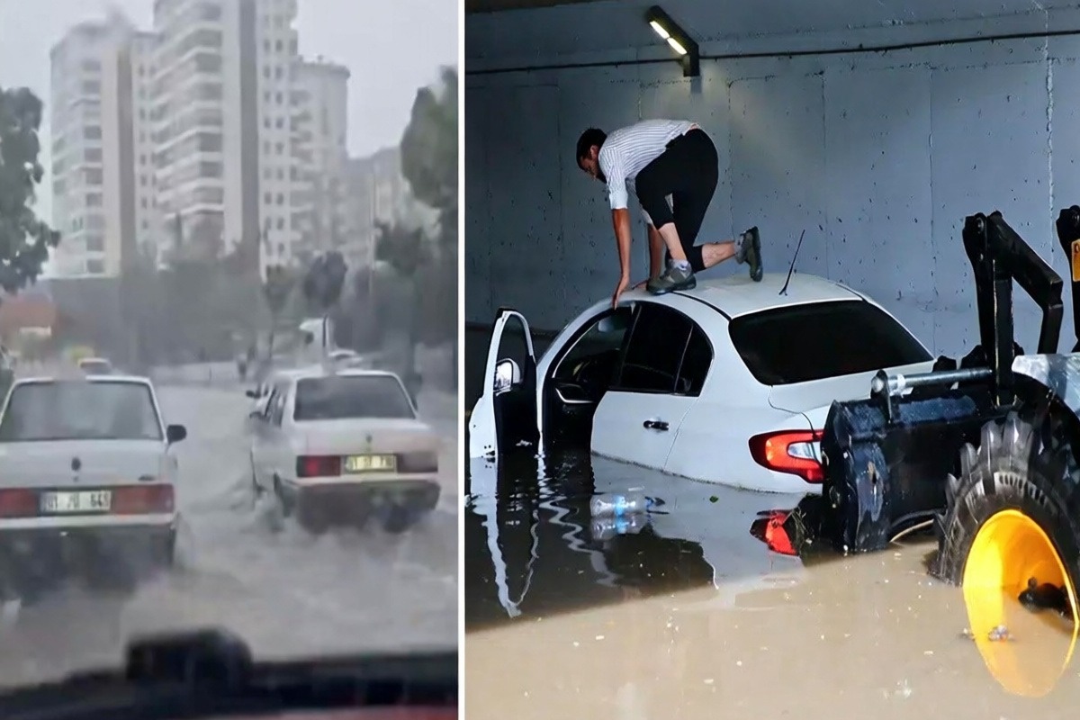 Adana'da şiddetli sağanak su baskınlarına yol açtı