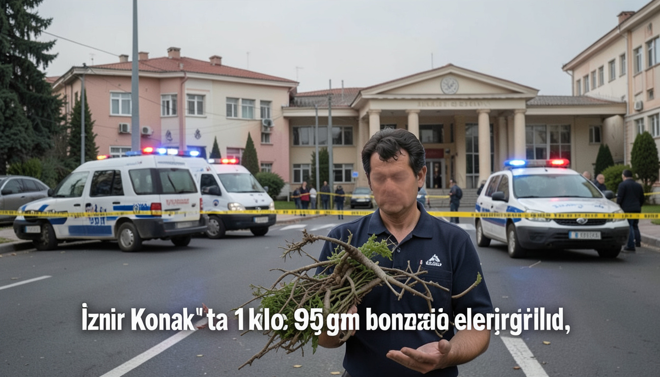 İzmir Konak'ta 1 kilo 950 gram bonzai ele geçirildi