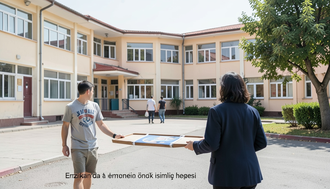 Erzincan'da öğretmenlere önlük isimliği hediyesi