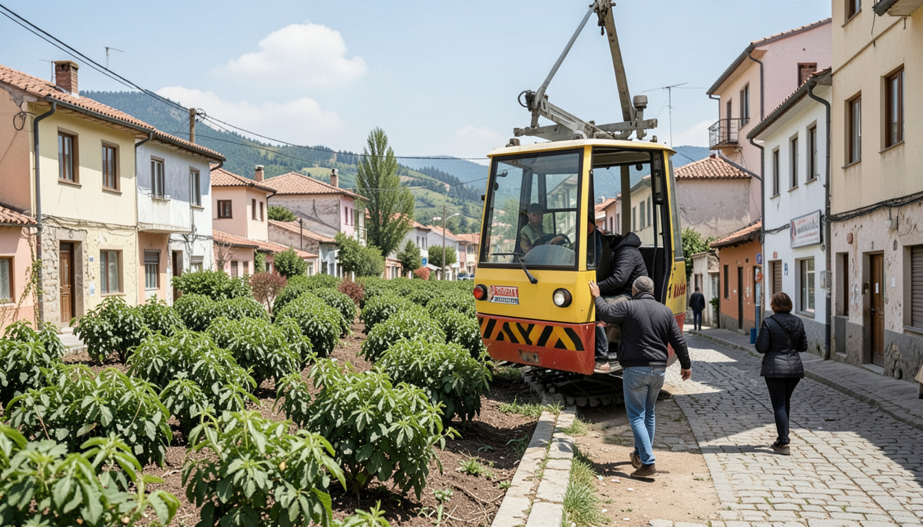 Rize'de çay üreticisi sarp araziye ilkel teleferikle ulaştı