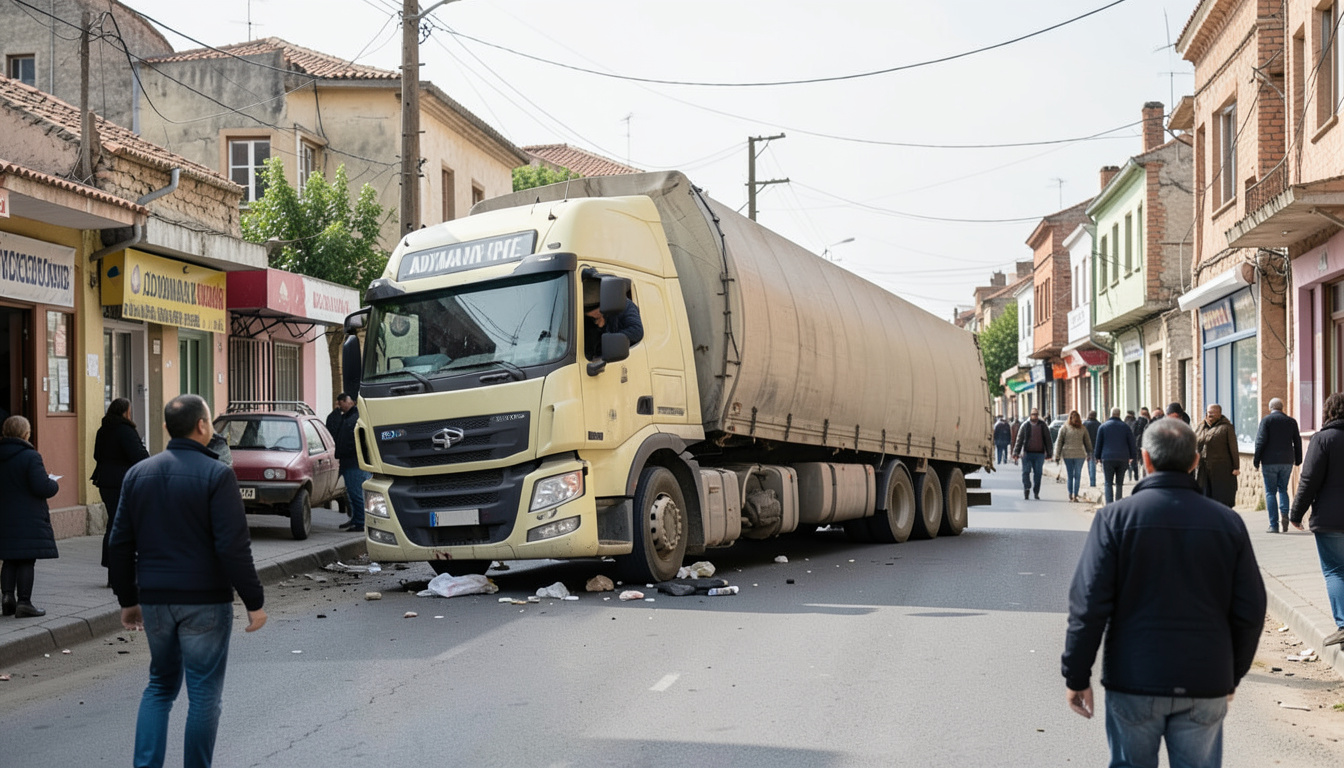 Adıyaman'da pamuk yüklü tır devrildi: 1 yaralı