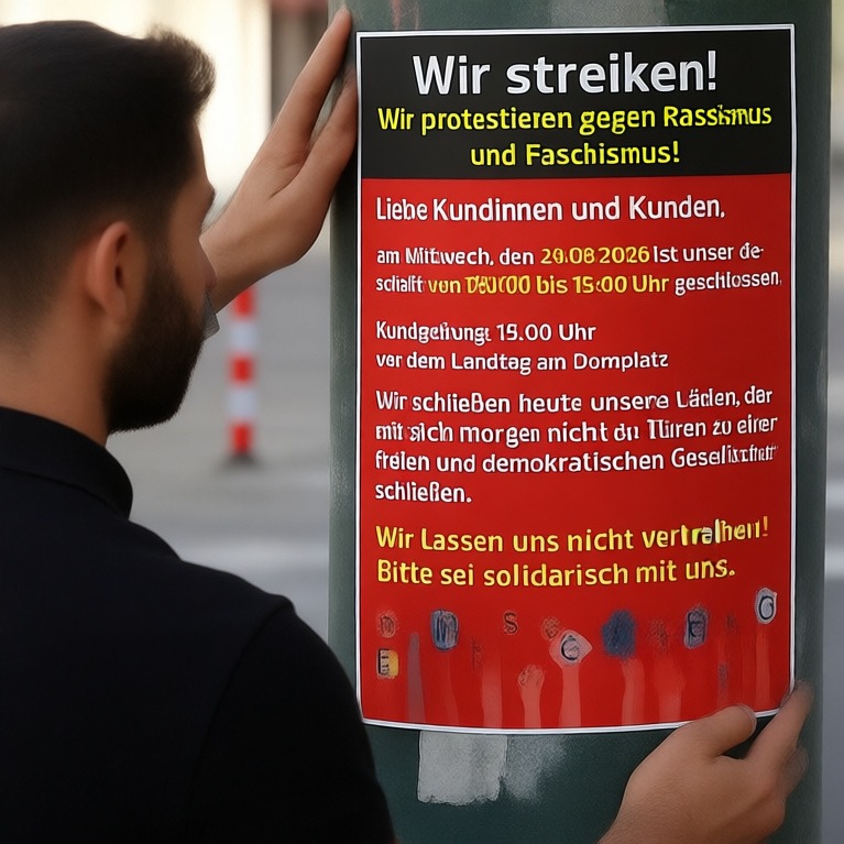 Almanya'da göçmen esnaftan AfD'nin yükselişine karşı kepenk kapatma eylemi
