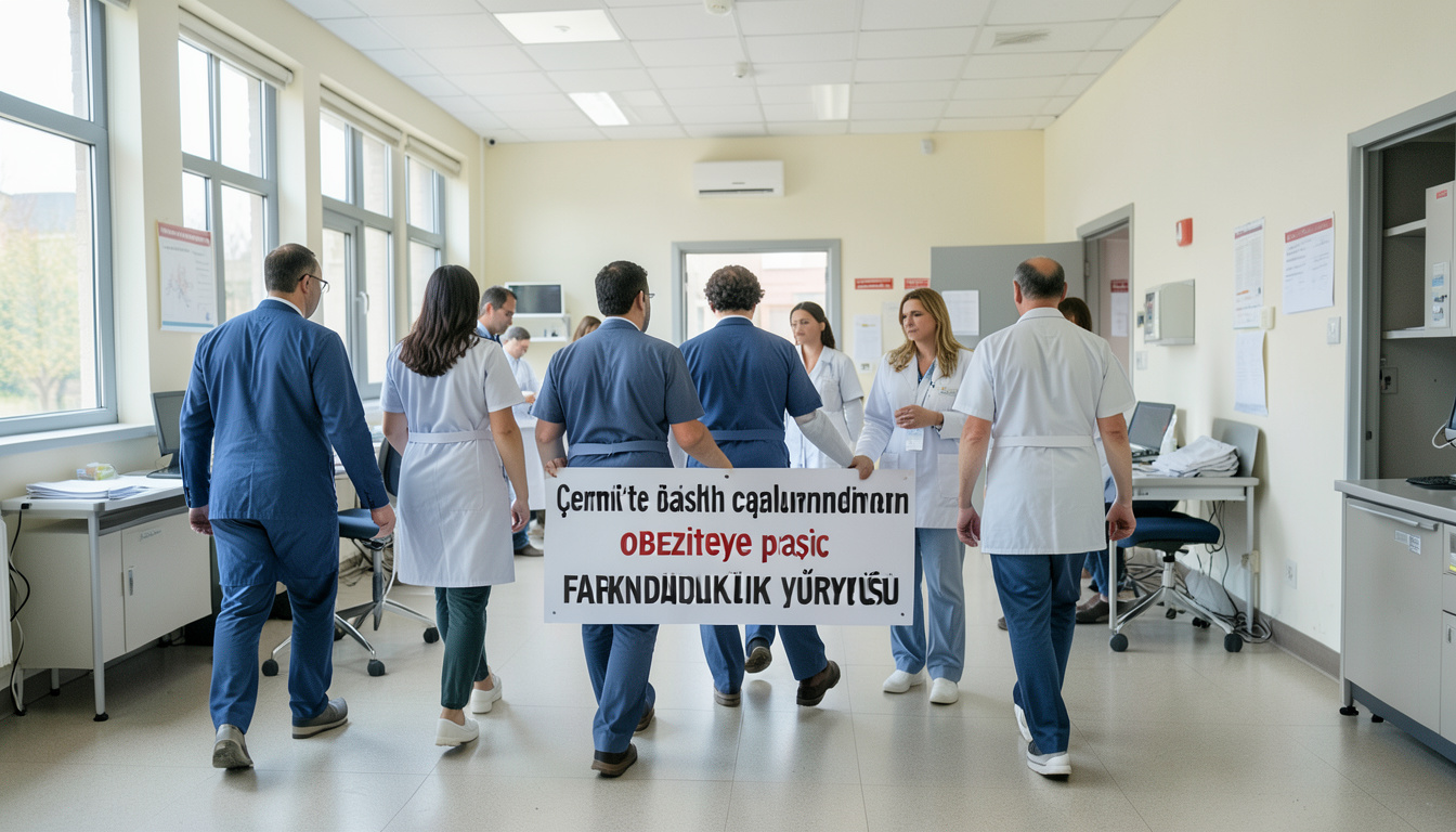 Çermik'te sağlık çalışanlarından obeziteye karşı farkındalık yürüyüşü