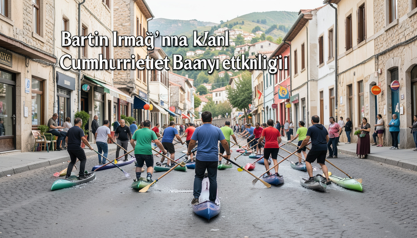 Bartın Irmağı'nda kano sporcularından Cumhuriyet Bayramı etkinliği