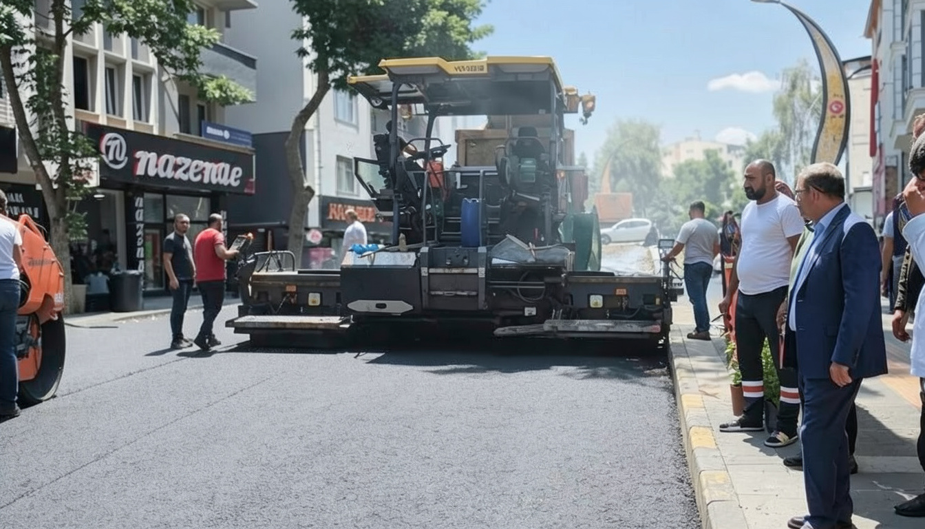 Kars'ta Faikbey Caddesi ve şehir içi yollarda asfaltlama çalışmaları sürüyor