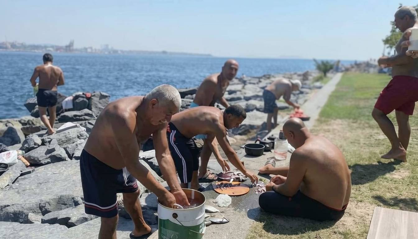 İstanbul'da 31 dereceyi bulan sıcaklık Sarayburnu Sahili'nde yoğunluk yarattı