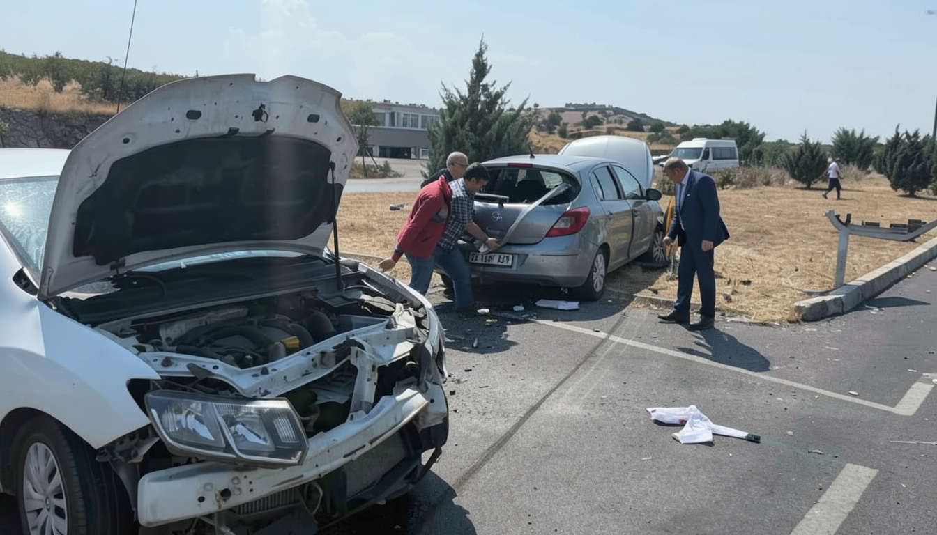 Manisa'nın Kula ilçesinde iki otomobilin çarpıştığı kazada bir kişi yaralandı