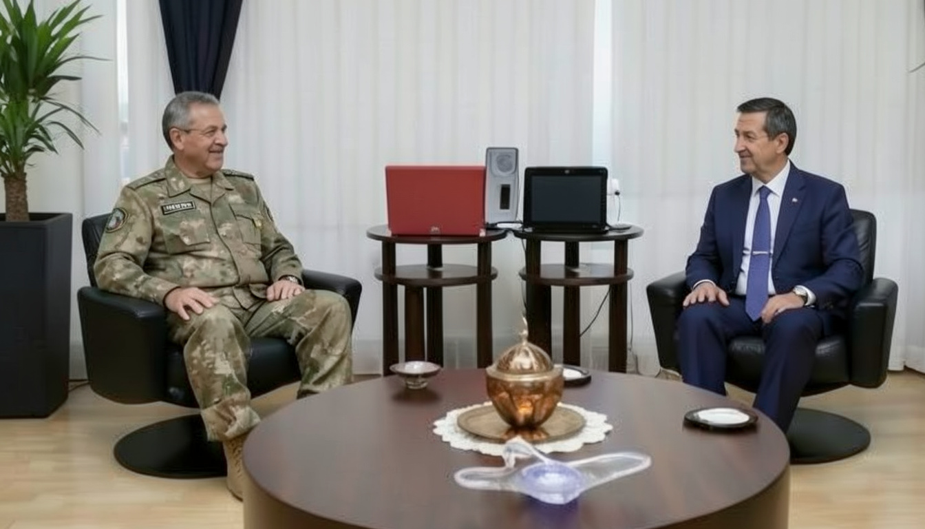 KKTC Dışişleri Bakanı Ertuğruloğlu, Kara Kuvvetleri Komutanı Tokel'i kabul etti