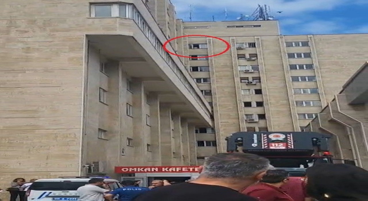 Samsun'daki hastanede 9. kata çıkan şahıs polis tarafından indirildi
