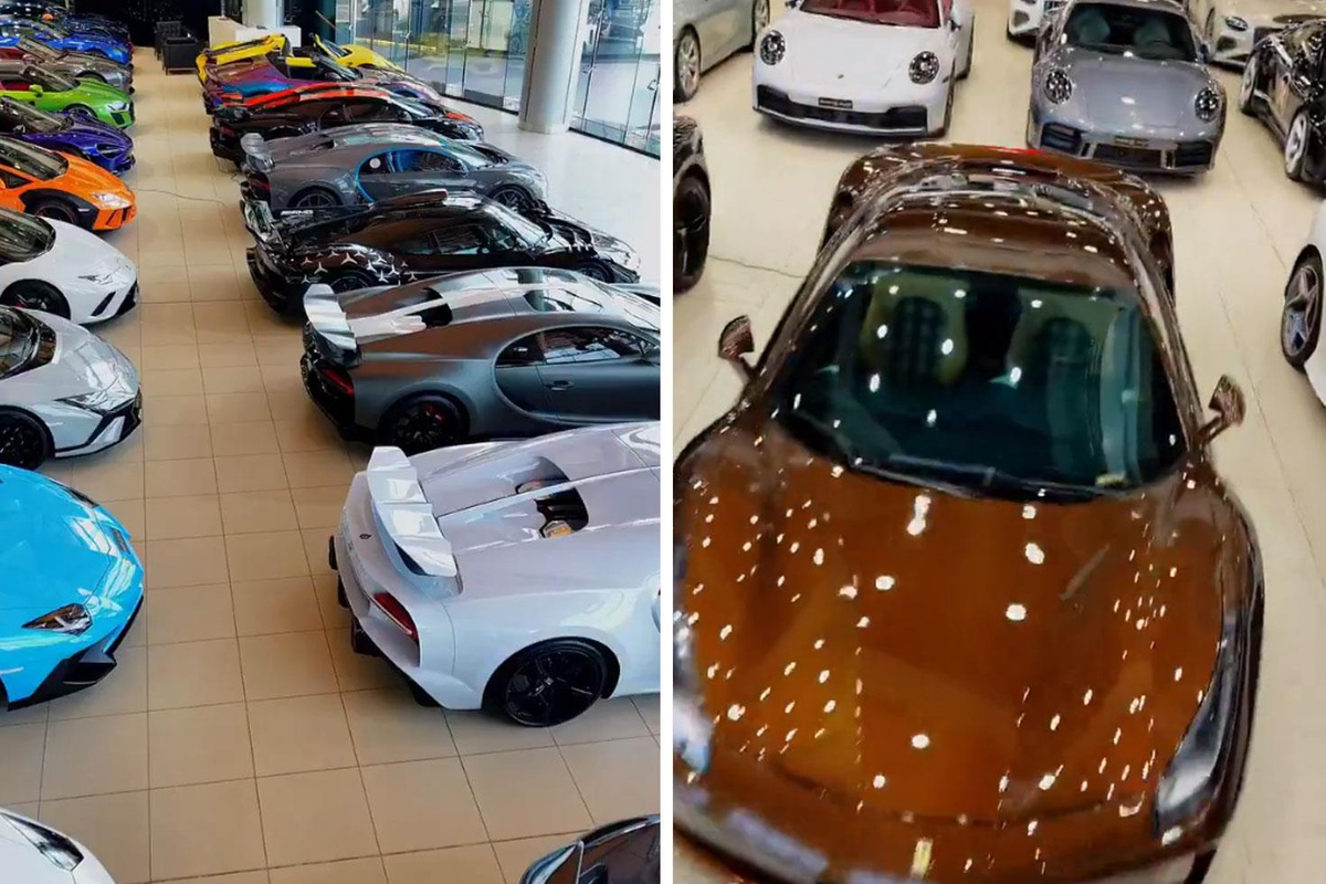 Dubai'deki otomobil galerisinde lüks spor araçlar sergilendi