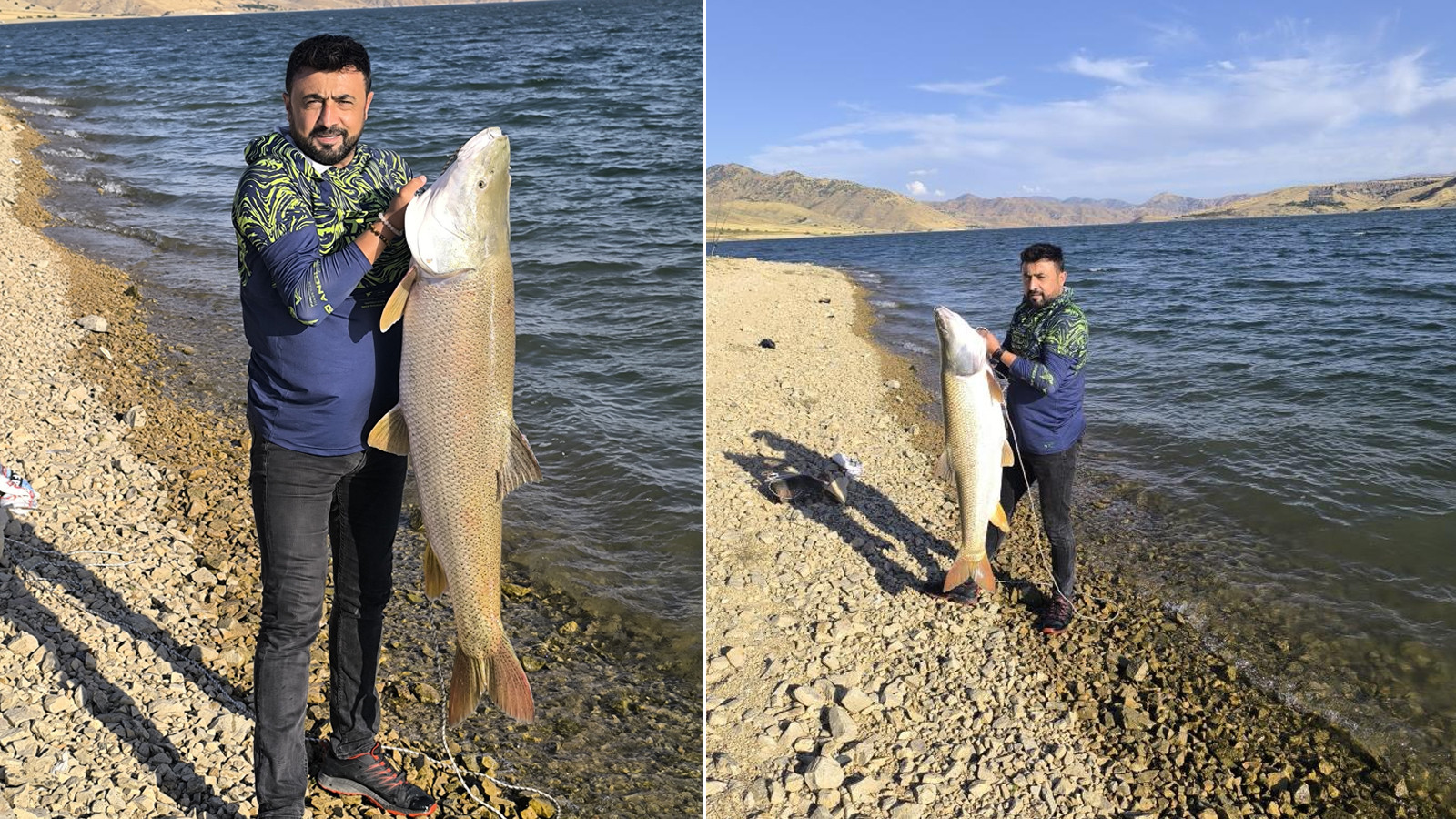 Elazığ'da Keban Baraj Gölü'nde 30 kilogramlık turna balığı yakalandı