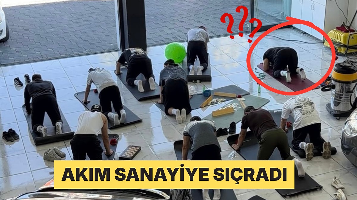 Konya sanayisinde esnaf iş temposuna ara vererek yoga yaptı