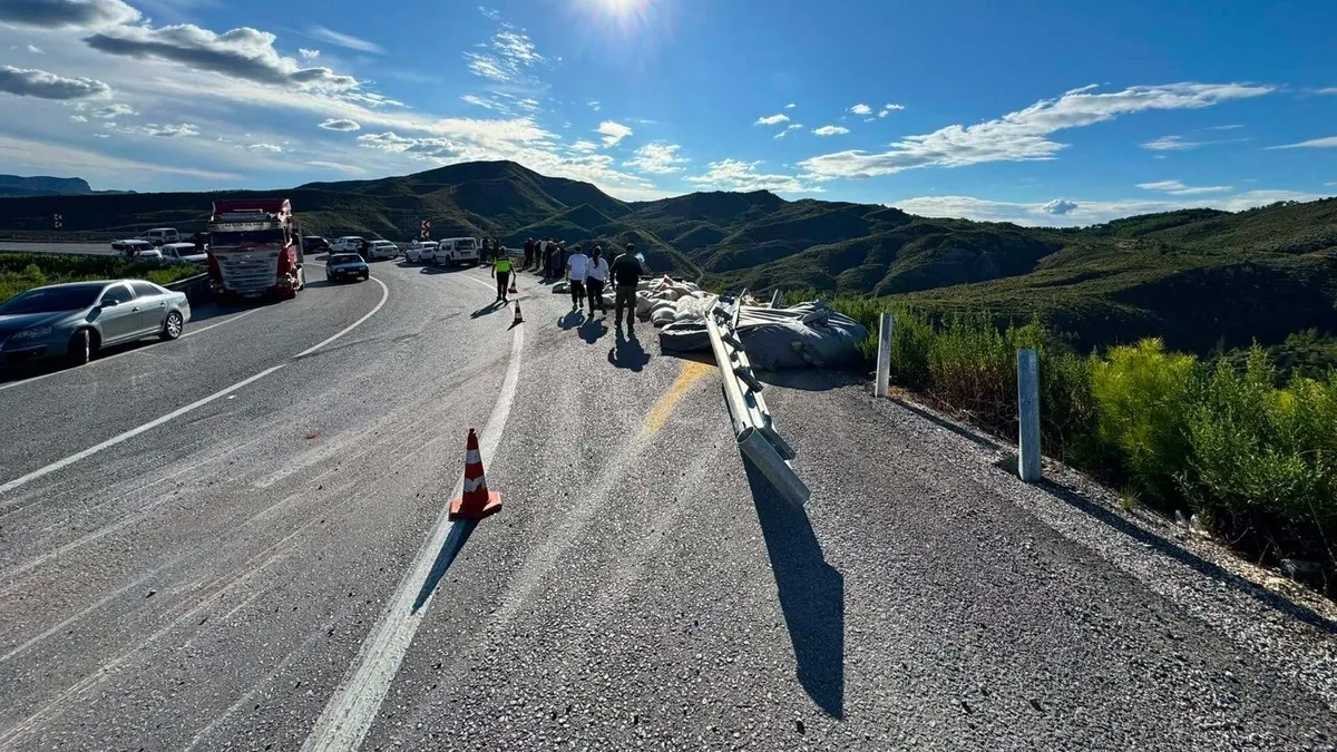 Antalya Manavgat'ta yem yüklü tır şarampole devrildi: 1 ölü