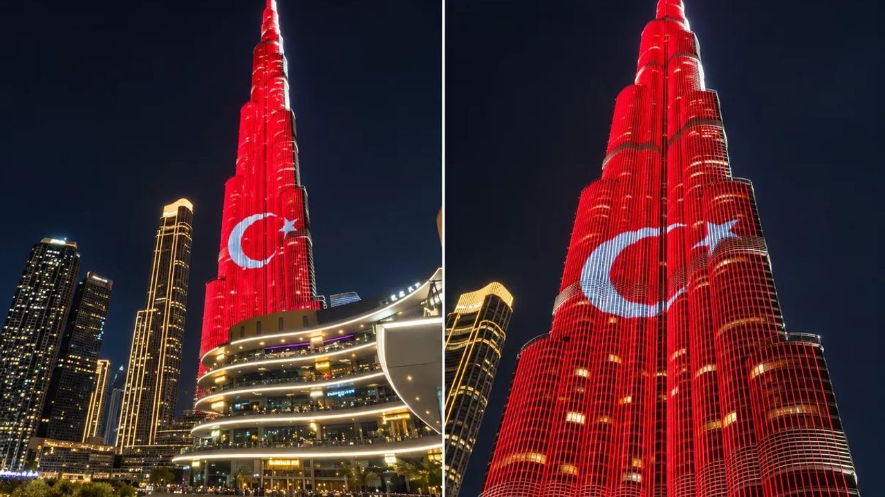 Burj Khalifa Türk bayrağıyla aydınlatıldı