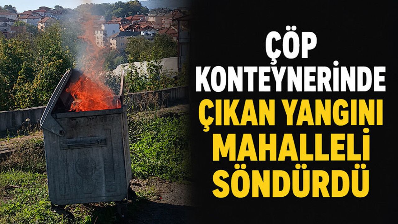 Bartın'da çöp konteynerinde çıkan yangını mahalle sakinleri söndürdü