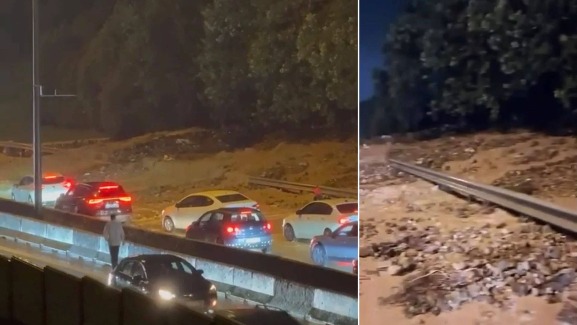 Kartal'da sel sularının sürüklediği çamur TEM bağlantı yolunu kapattı