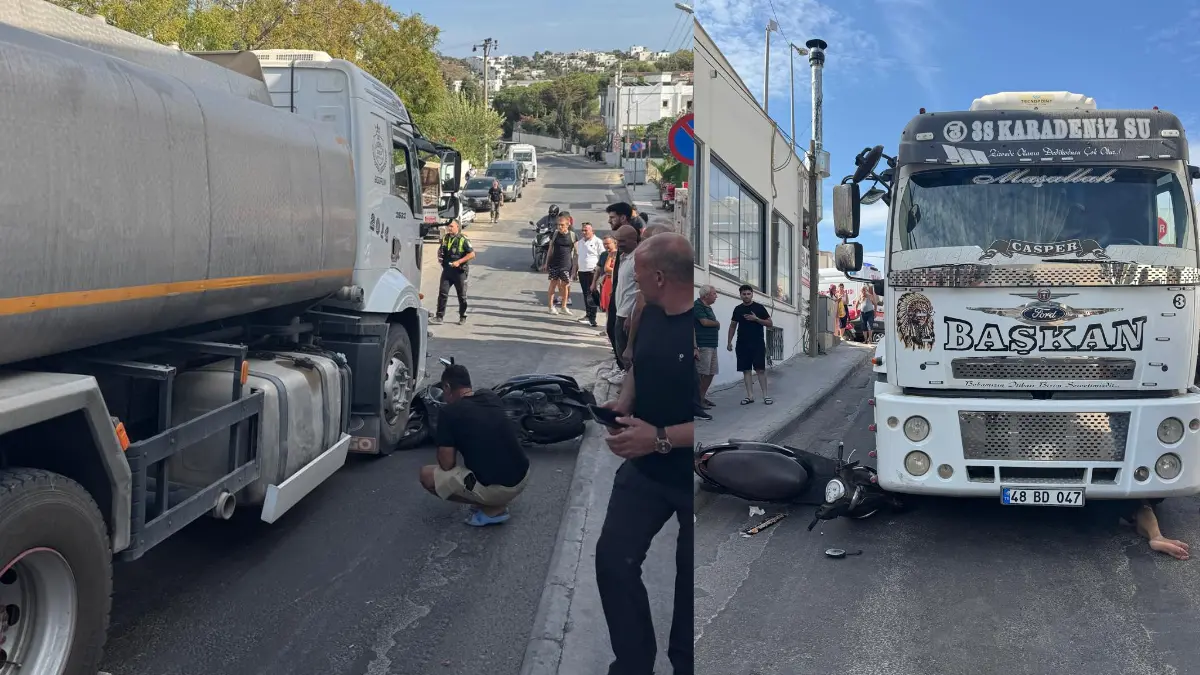 Bodrum'da su tankeri ile motosiklet çarpıştı: Bir kişi yaralı