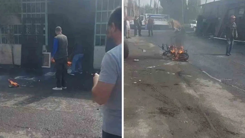 Bingöl'de kaynak yapılan motosiklet yangın sonucu kullanılamaz hale geldi