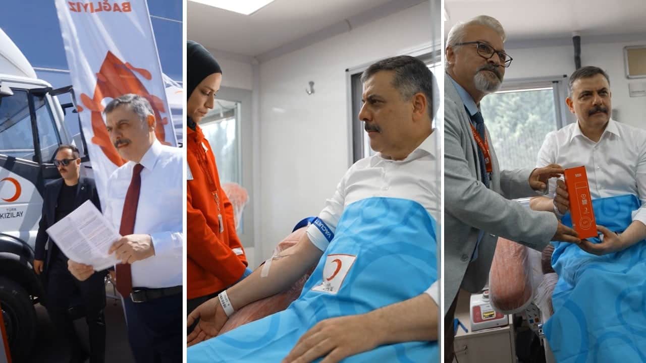 Bakan Çiftçi ve beraberindeki heyet Kızılay'a kan bağışında bulundu