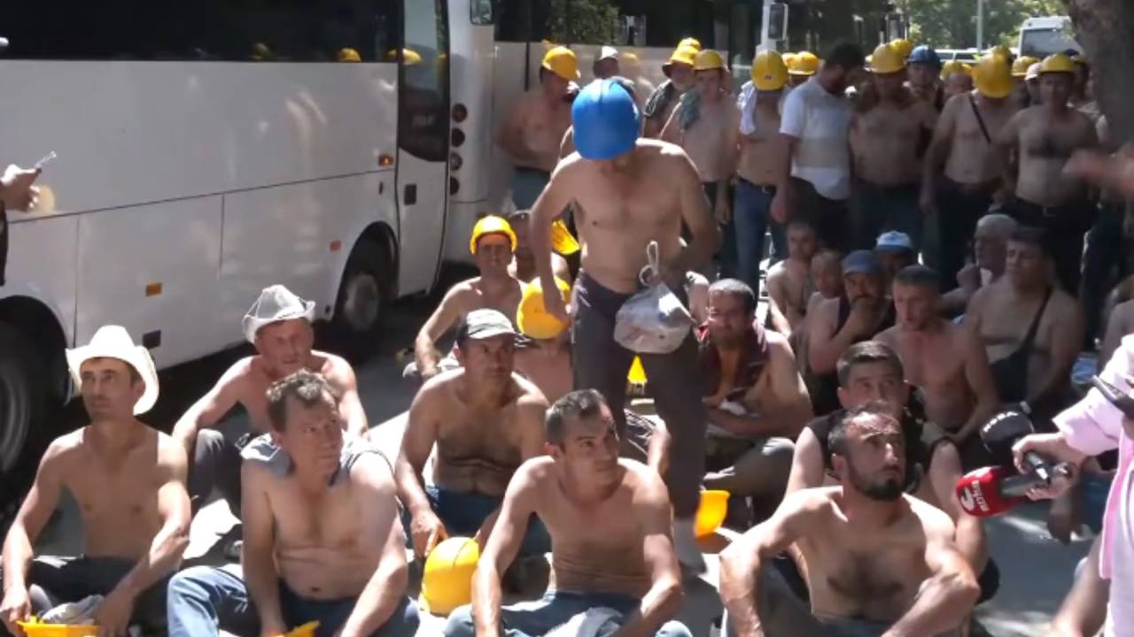 Alacakları ödenmeyen maden işçilerinin Ankara'daki eylemi 9. güne girdi