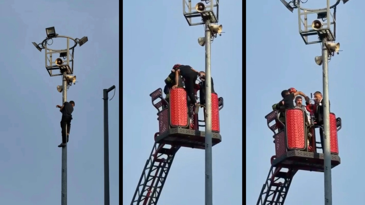 Dilovası'nda KGYS direğine çıkan genç ikna edilerek indirildi