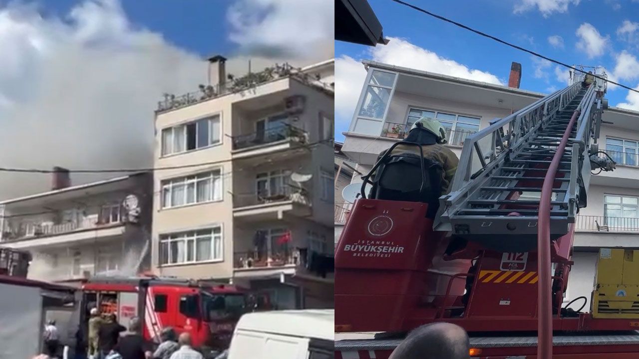 Sarıyer'de binaların çatısında çıkan yangın kontrol altına alındı