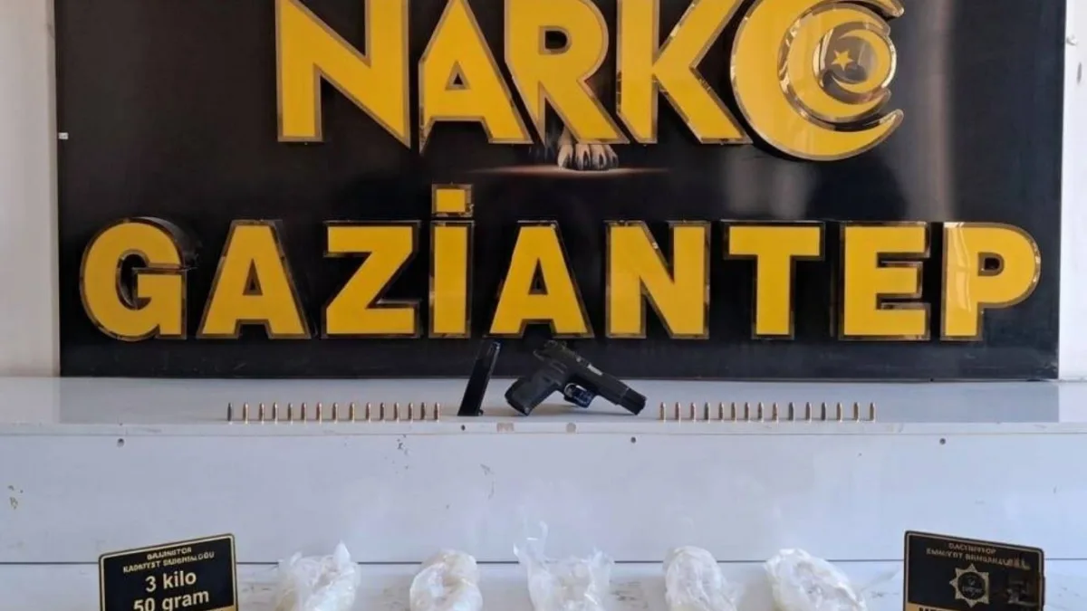 Gaziantep'te düzenlenen operasyonda 3 kilo metamfetamin ele geçirildi