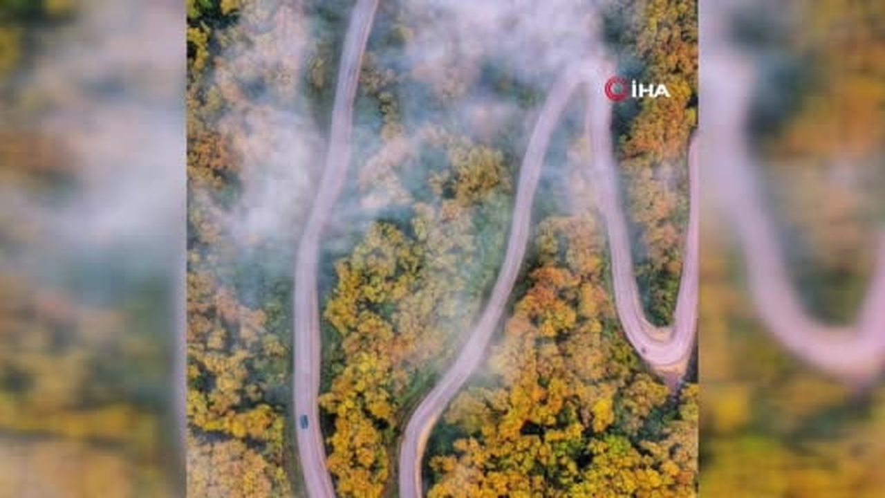 Karabük Yenice'deki blok ormanlarda sonbahar renkleri dronla görüntülendi