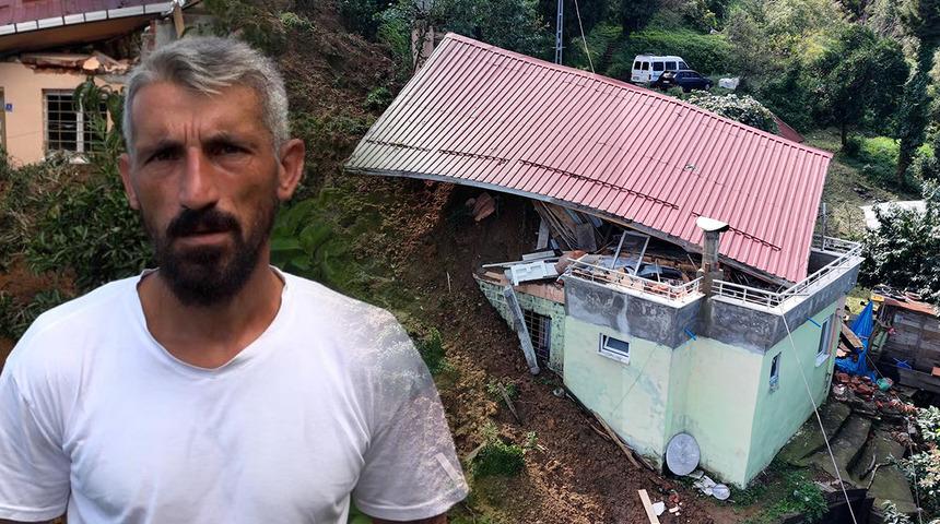 Rize'de heyelan sonucu evi balçıkla dolan 6 kişilik aile pencereden kurtarıldı
