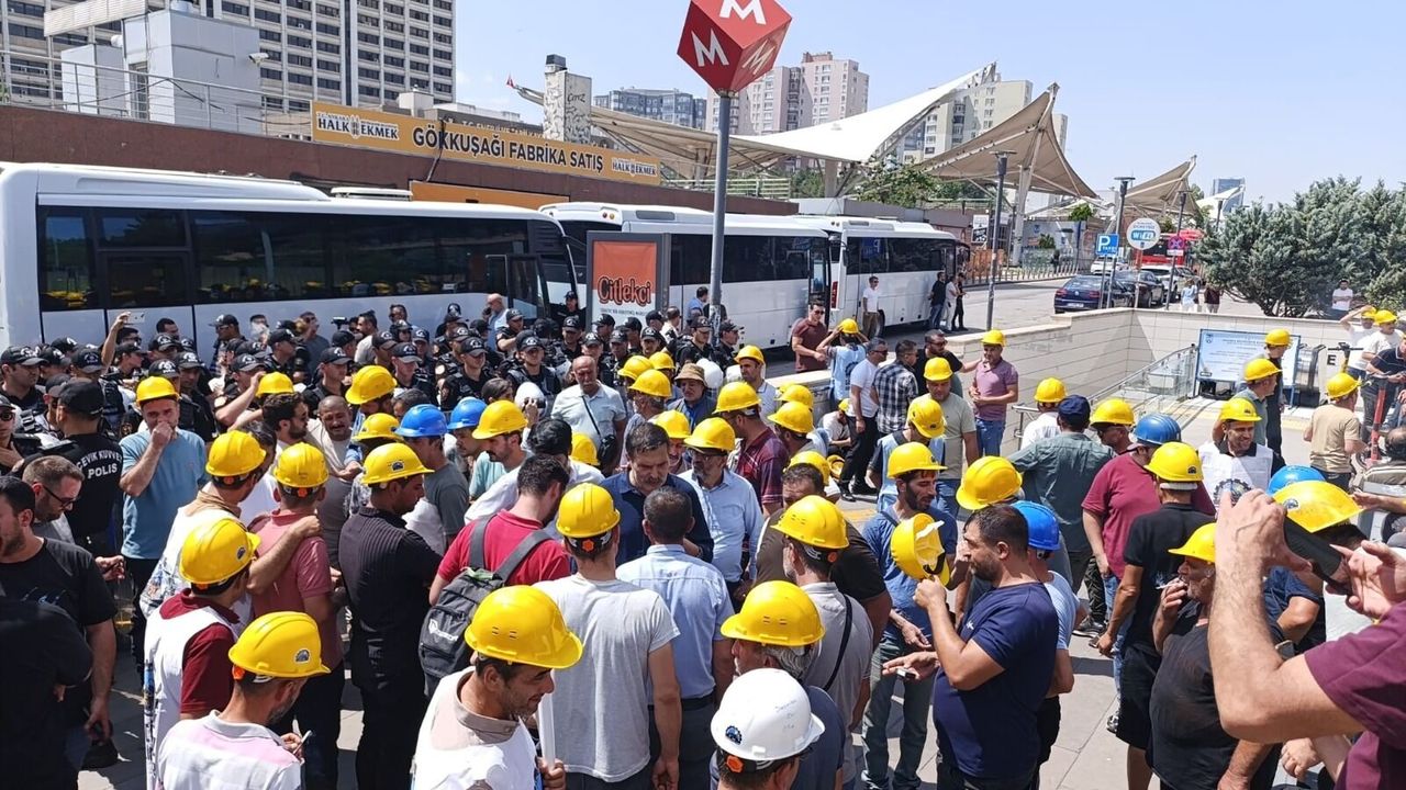 Ankara'da alacakları için eylem yapan madencilerin 12. günü sürüyor