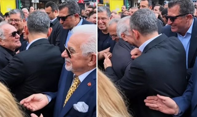 Özgür Özel'in İzmir'deki yürüyüşte bir vatandaşı ittiği anlar görüntülendi