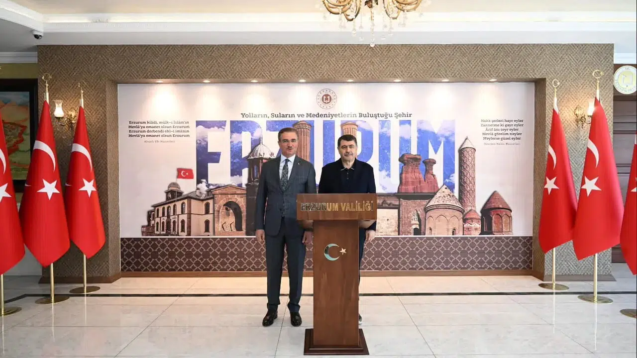 TİHEK Başkanı Vasip Şahin Erzurum Valisi Aydın Baruş'u ziyaret etti
