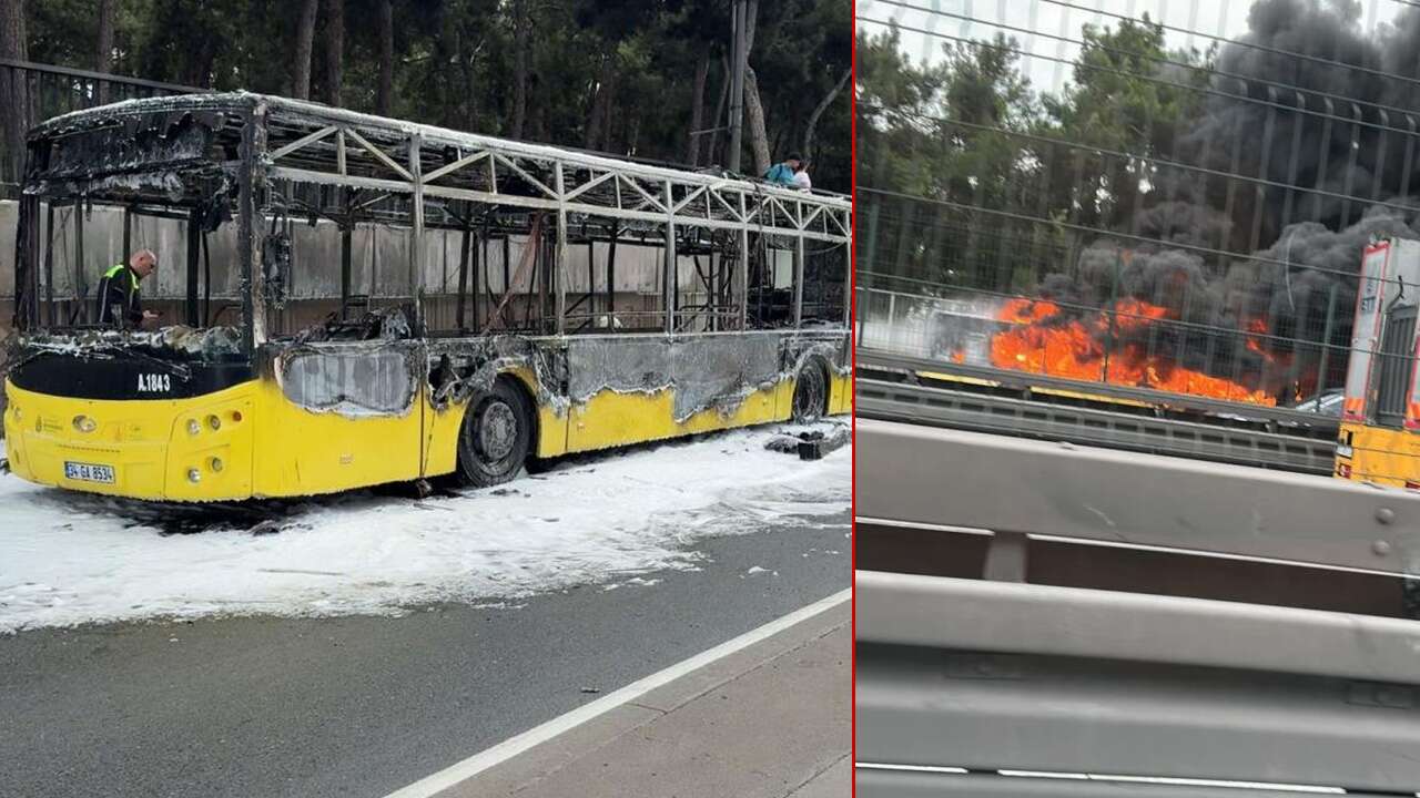 İstanbul Bakırköy'de seyir halindeki İETT otobüsünde yangın çıktı
