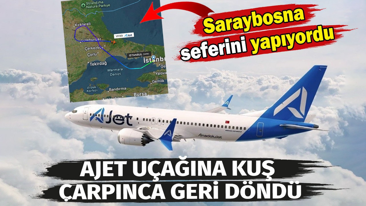 Saraybosna seferindeki AJet uçağına kuş çarpması sonrası geri döndü