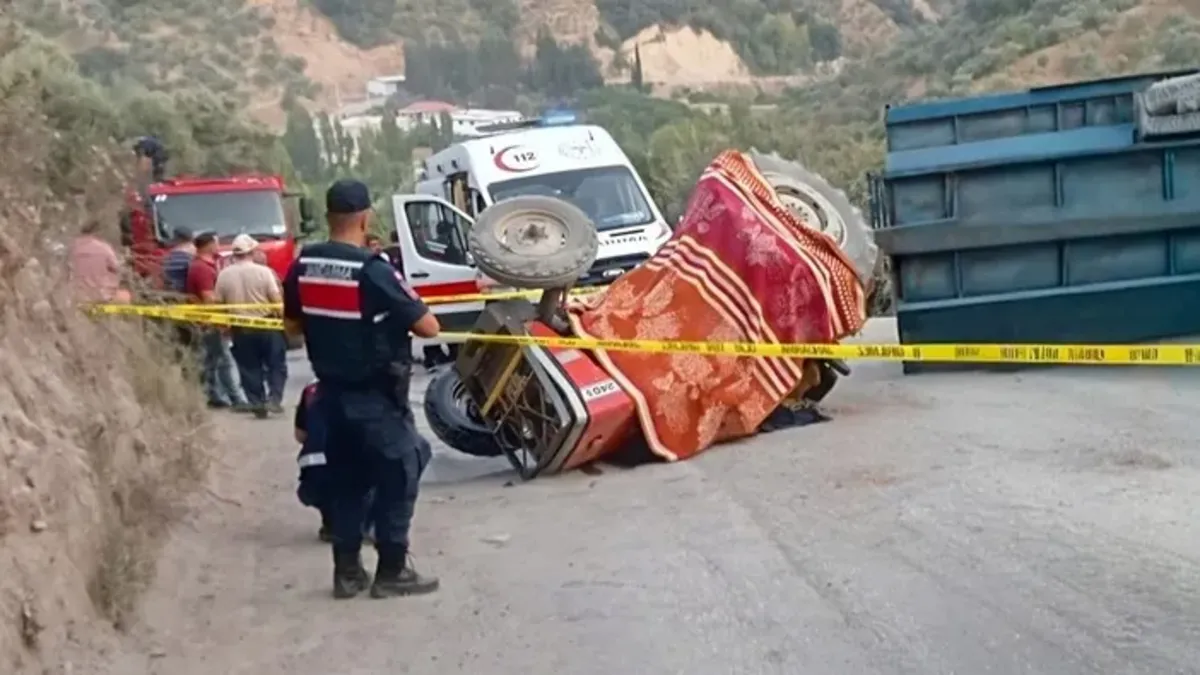 Aydın'da pide fırını taşıyan traktörün devrilmesi sonucu bir kişi öldü