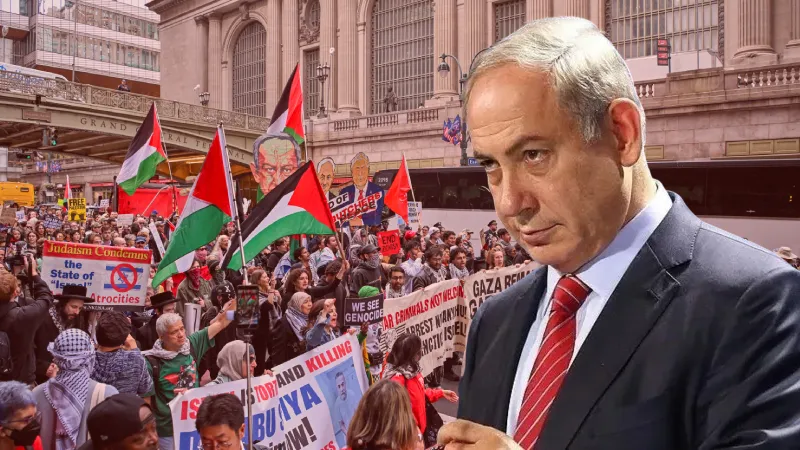 Netanyahu'nun BM konuşması New York'ta protestolarla karşılandı