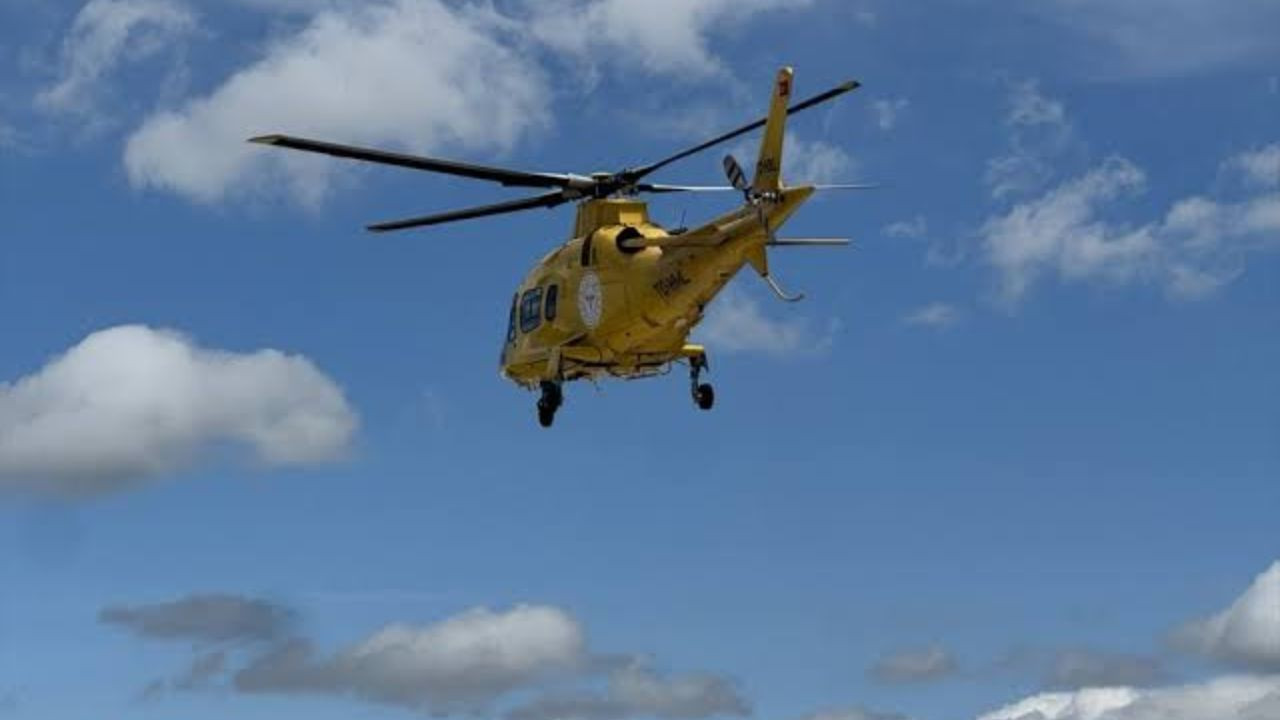 Kalp krizi şüphesi bulunan 65 yaşındaki hasta helikopterle sevk edildi