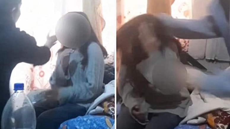 Balıkesir'de iki kız çocuğunun küçük bir kıza uyguladığı şiddet görüntülendi