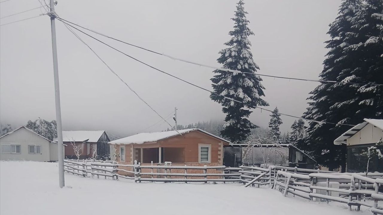 Sakarya Hendek'teki yüksek yaylalar kar yağışıyla beyaza büründü