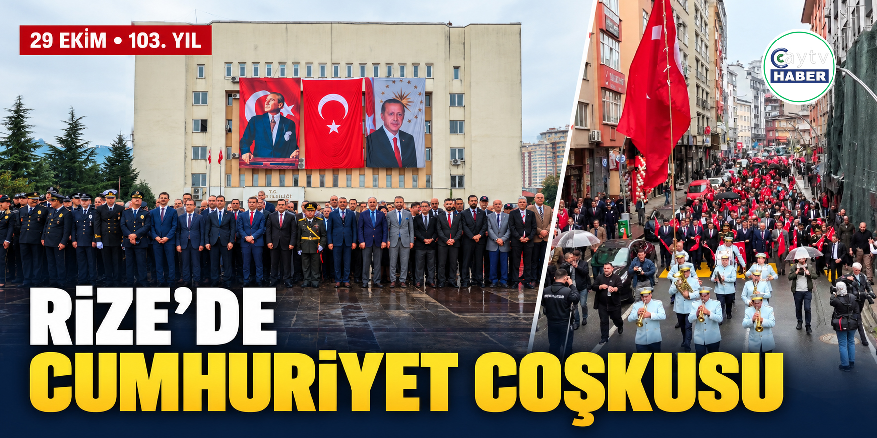Osmancık'ta Cumhuriyet'in 103. yılı 103 metrelik bayrakla kutlandı