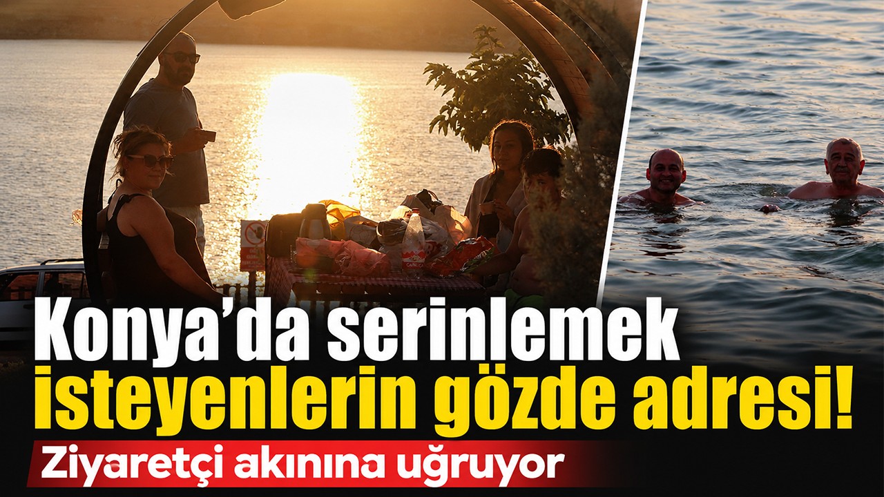 Konya Karapınar'daki Acıgöl yaz sezonunun son günlerinde yoğun ilgi görüyor
