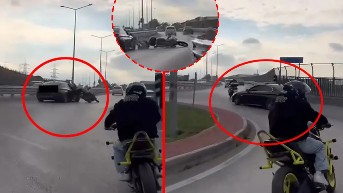 Bursa'da drift atan otomobilin motosiklete çarpması sonucu bir kişi yaralandı